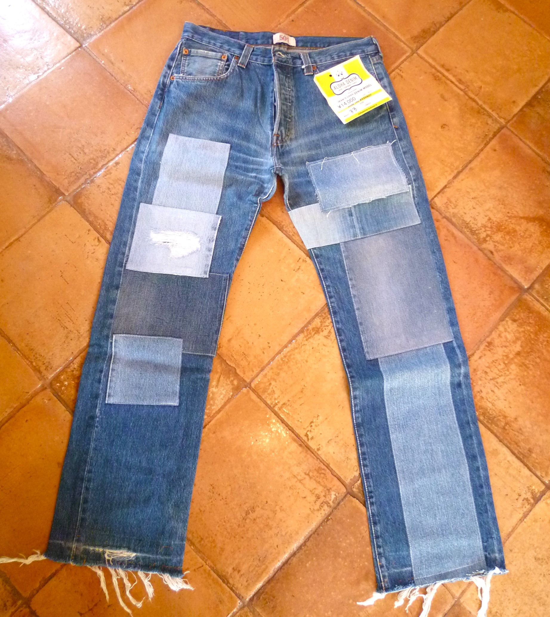 リメイクデニム　 Levi's 501 by ALOHA DENIM  33インチ　D037