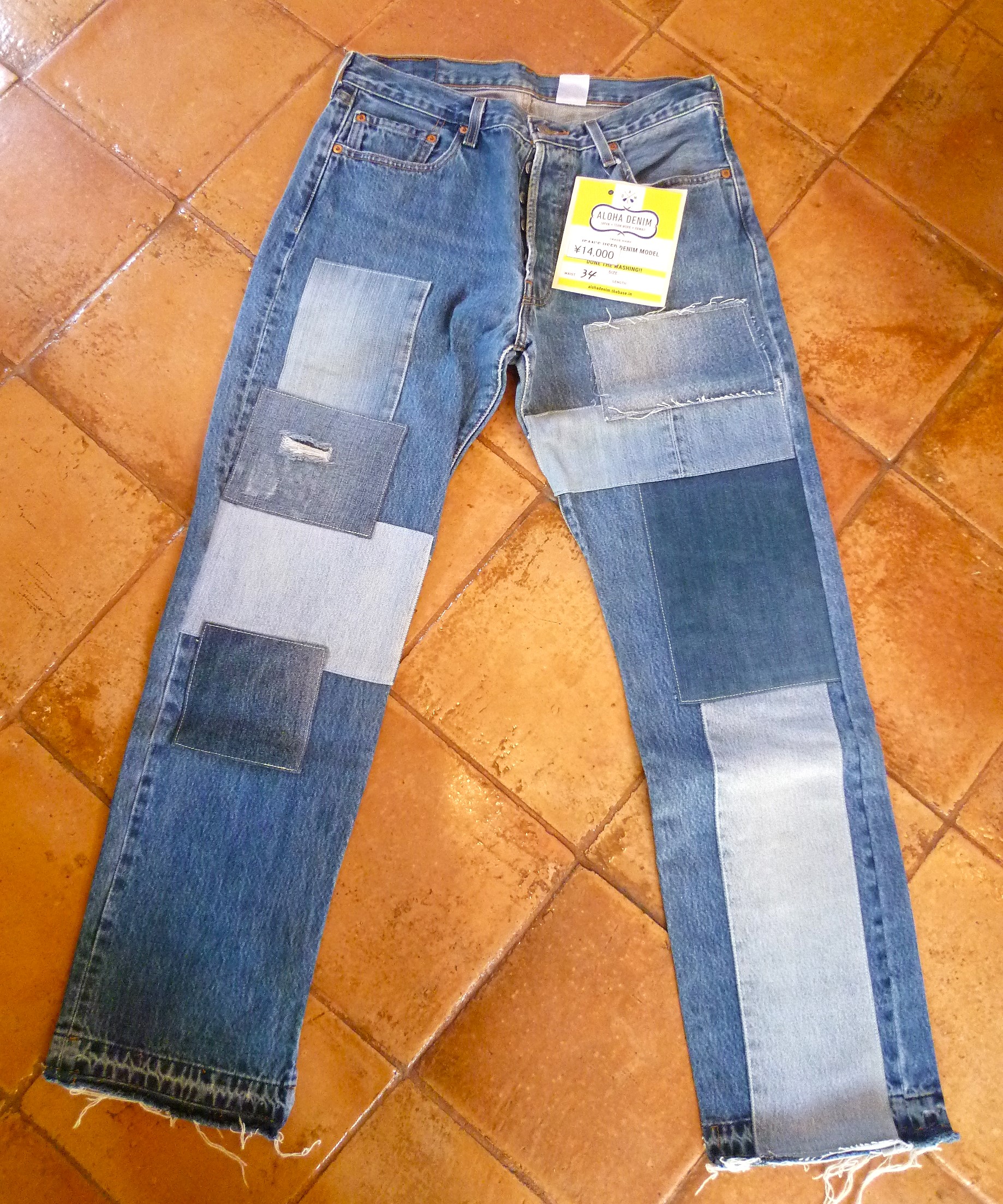 リメイクデニム　 Levi's 501 by ALOHA DENIM  34インチ　D038