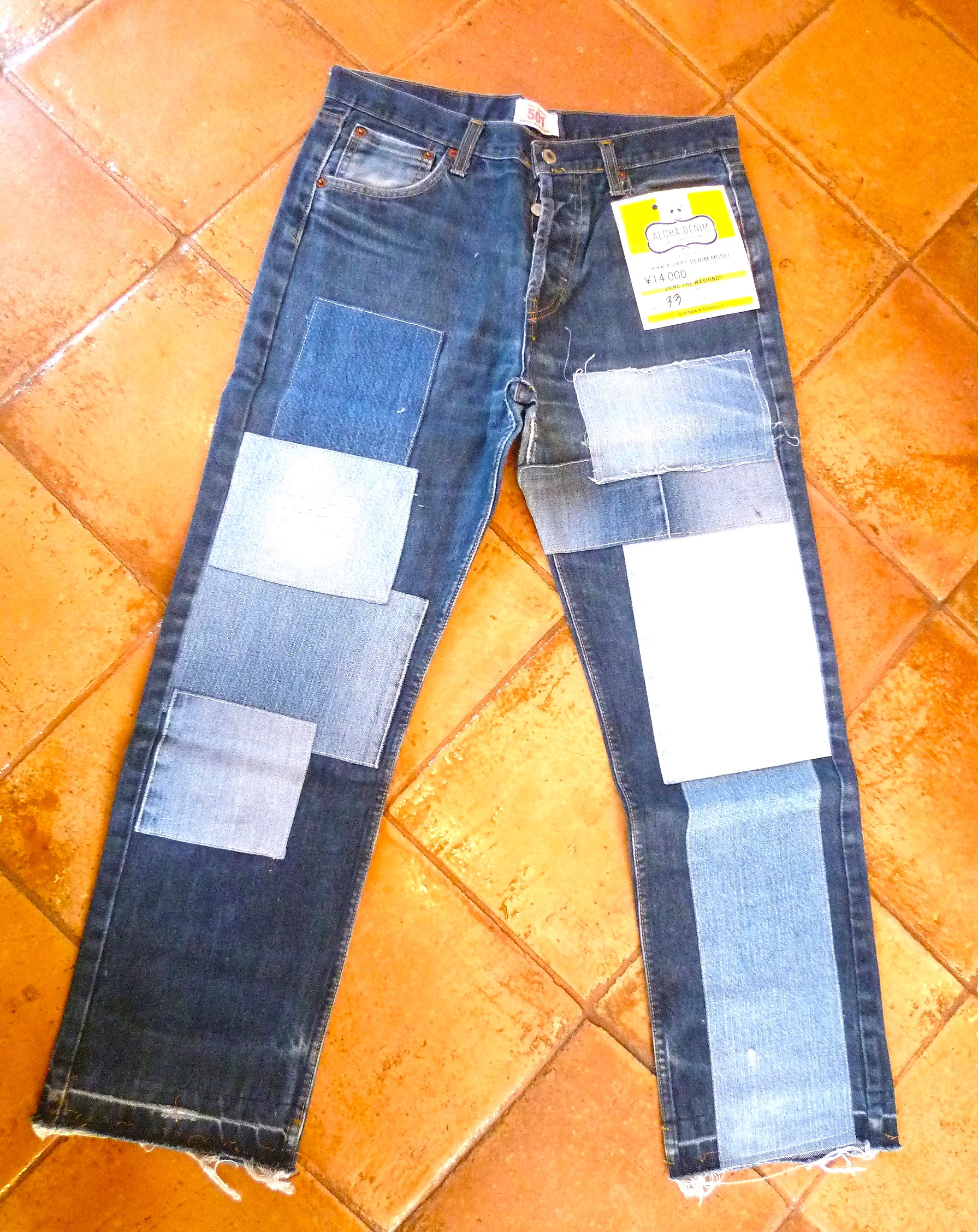 リメイクデニム　 Levi's 501 by ALOHA DENIM  33インチ　D034